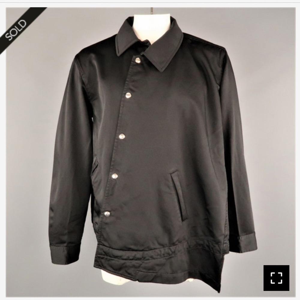 Comme Des Garcons Homme Plus L Black Asymmetrical Snap Blouson Jacket - Picture 4 of 12